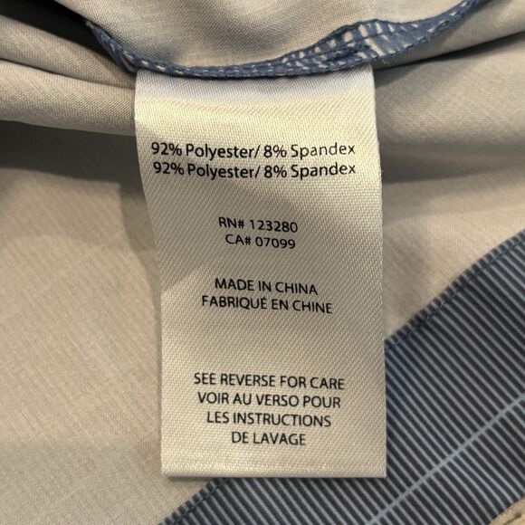 Travis Mathew Golf Jacket Mens Medium Blue Striped Half Zip Athletic Preppy - Picture 8 of 9